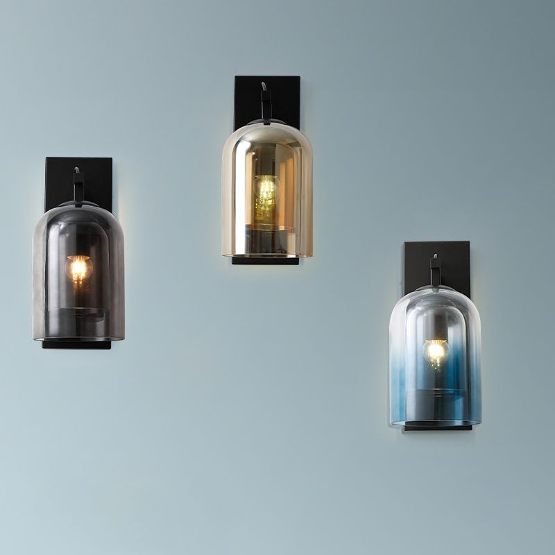 Glass Shaded Wall Sconce Lighting Simplicity Style Wall Mount Lighting for Bedroom