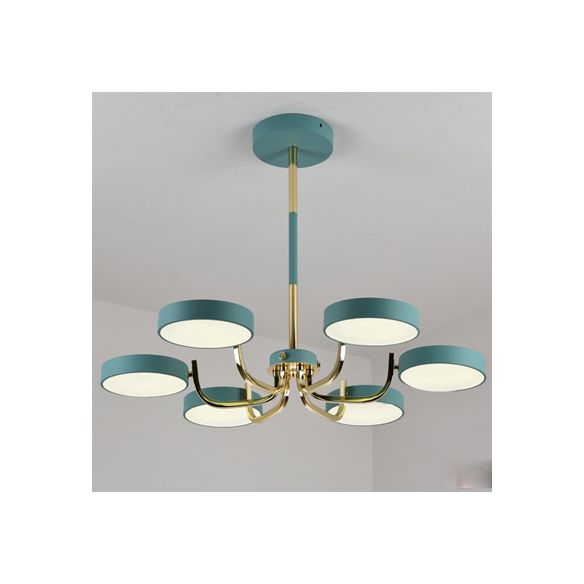 Scandinave Round Hanging Chandelier acrylique 6 lumières suspendues suspendus pour le salon
