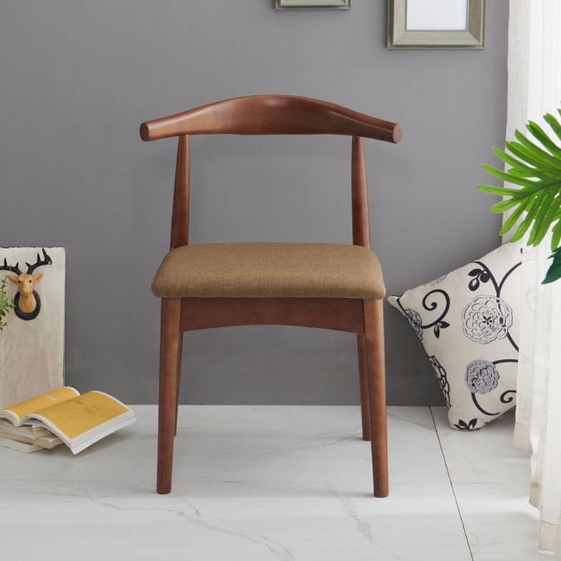 Scandinavian Dining Chair Open Back Side Chair with 4 Wood Legs for Home Use