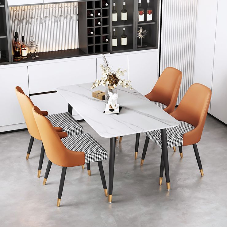 Modern Rectangle Dining Set 1/2/5/7 Pieces Restaurant Dining Table with Chairs