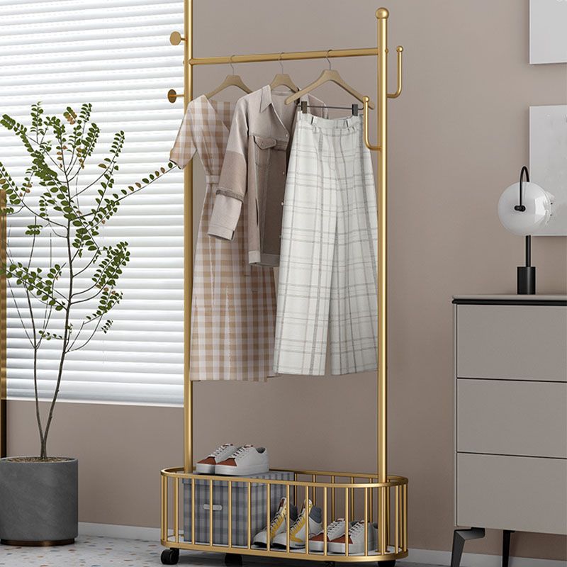 Glam Metallic Coat Hanger Free Standing Hooks Design Coat Rack for Bedroom