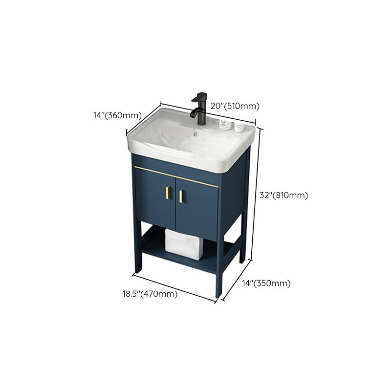 Contemporary Vanity Sink Mirror Cabinet Metal Vanity Cabinet with Storage Shelving