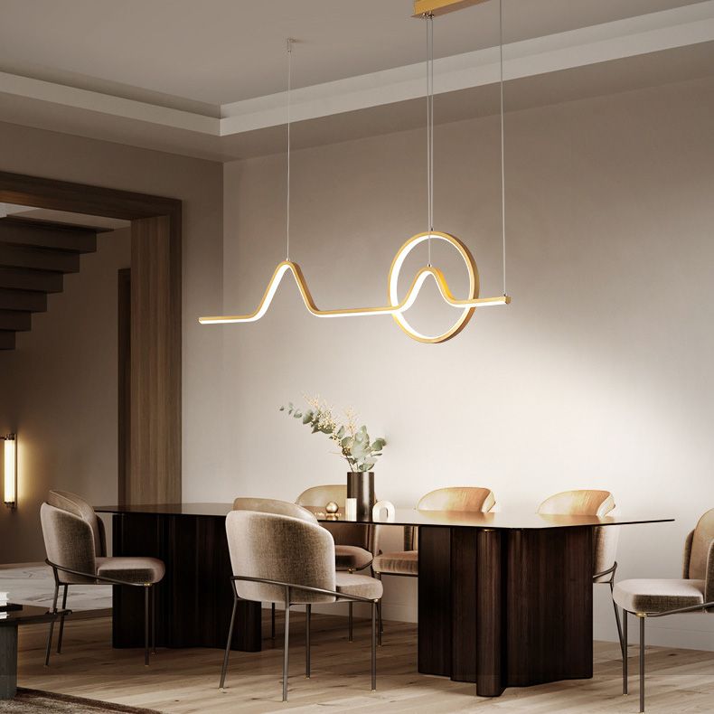 Curl Island Pendant Lights Modern Metal Chandelier Lighting Fixtures for Restaurant