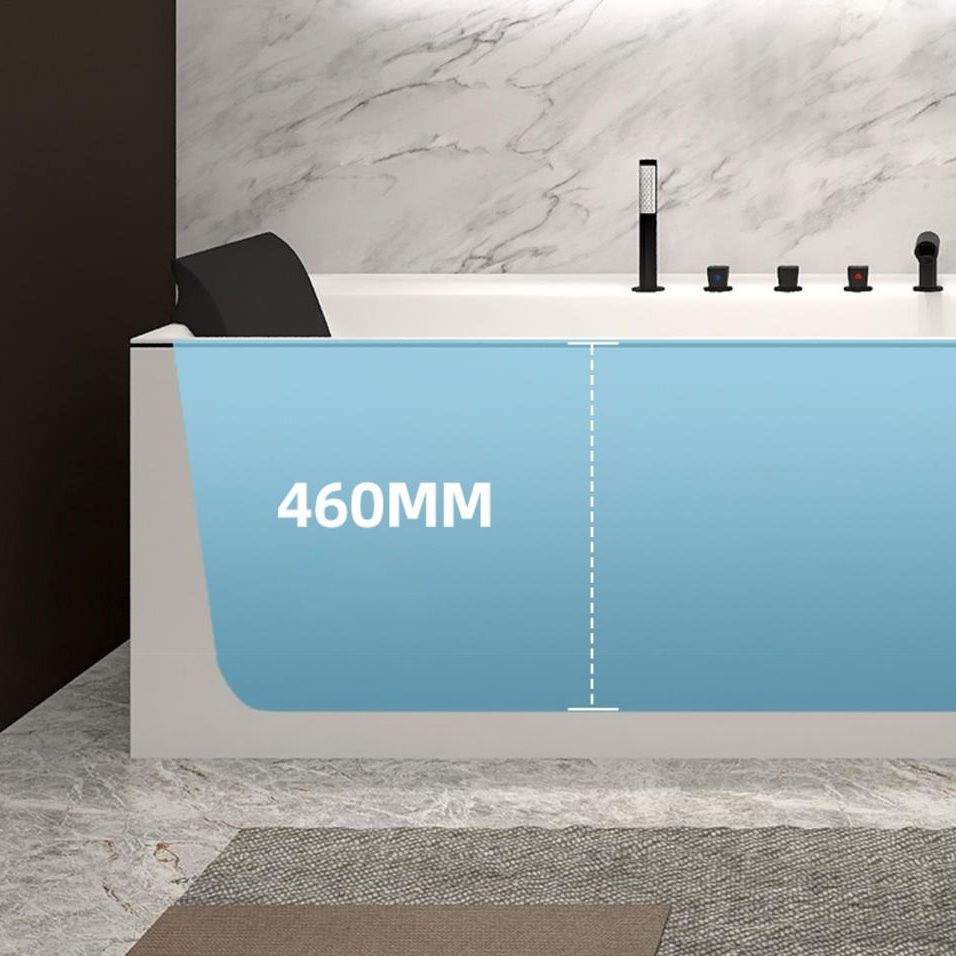 Modern Rectangular Bathtub Acrylic Soaking White Back to Wall Bathtub