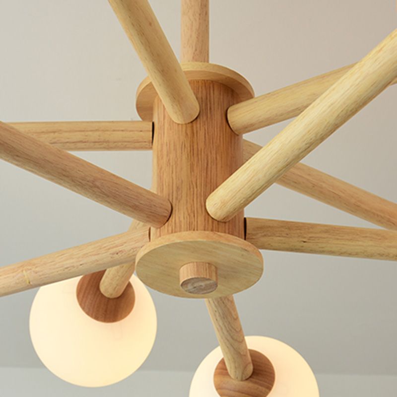 Light de lustre Globe Chandelier Light moderne la lampe de lustre en bronze beige moderne avec teinte en verre