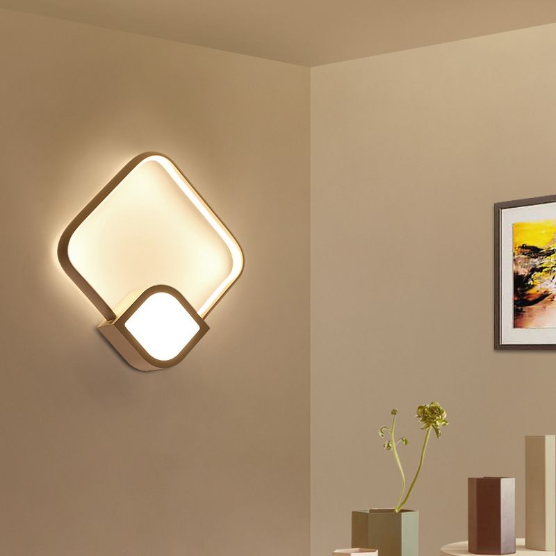 2-vierkante sconce licht eigentijdse acryl-led witte wandverlichting voor woonkamer voor woonkamer
