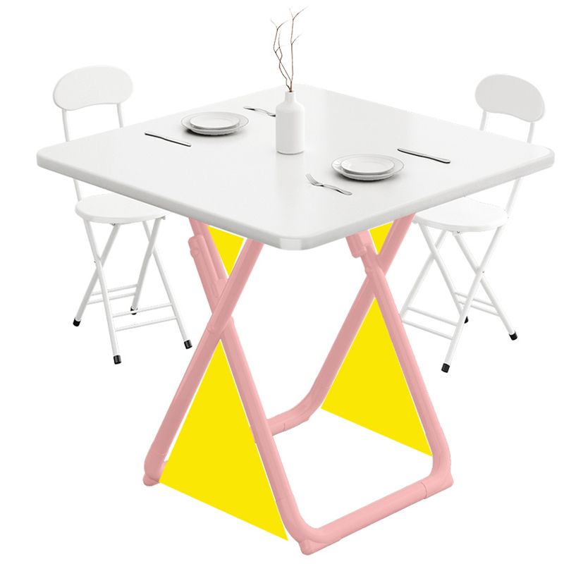 Modern Foldable DiningRoomTableSet with Double Pedestal Base Kitchen Dining Furniture