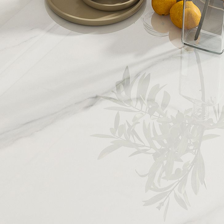 Mesa de comedor de piedra sinterizada Estilo de lujo 4 patas Mesa de rectángulo base para comedor