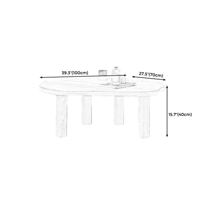 Modern Wood 3/4 Legs Cocktail Table Free Form Coffee Table in Natural