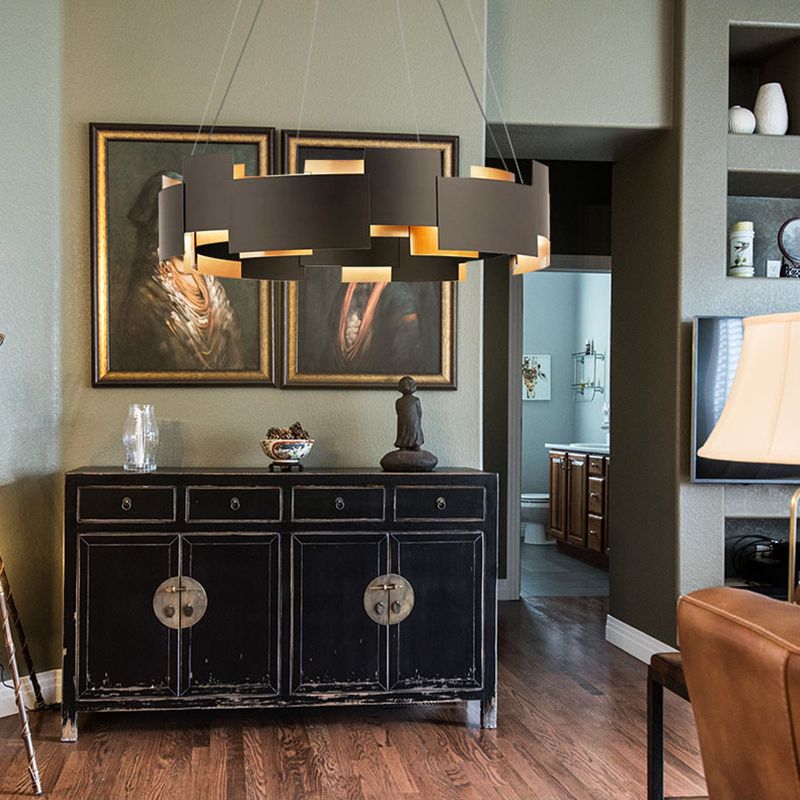 Lampada il lampada il lampada il lampadario semplicistico kit di luce appendiali con tonalità metallica