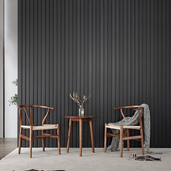 Sillas de comedor con brazo de estilo tradicional Sillones de comedor de madera de Wishbone de fresno