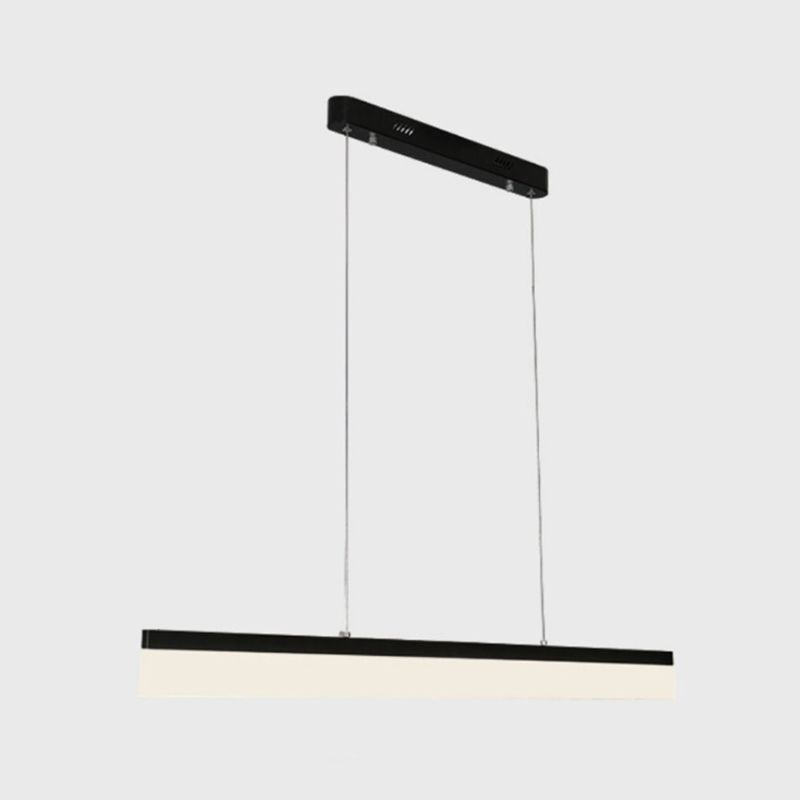 1 Light Linear Island Light Fixture Modernism Metal Island Pendant Lights in Black