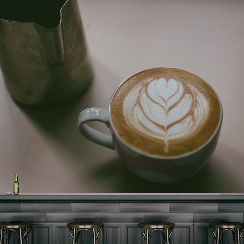 Aromatic Coffee Mural Photography Contemporary Wall Covering for Coffee Shop