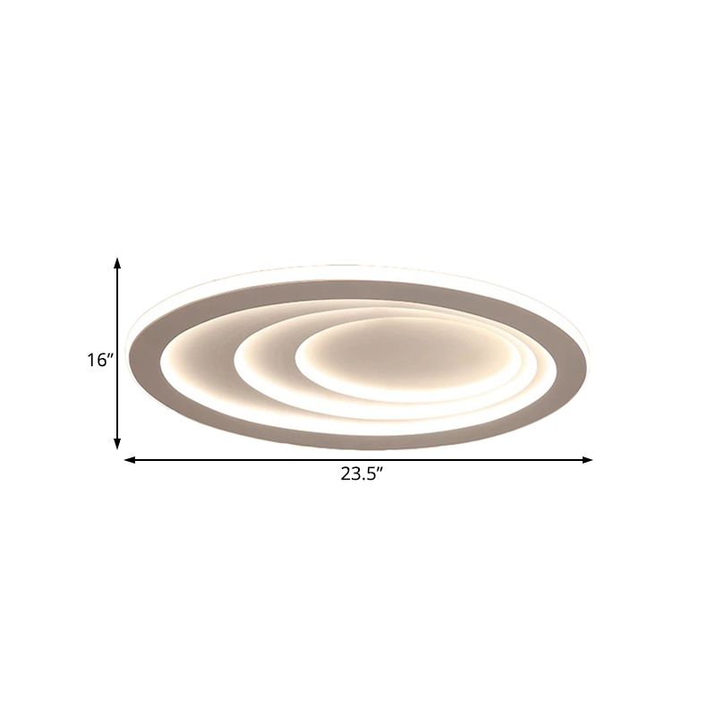 23.5"/29.5"/33.5" Wide Oval Living Room Ceiling Lamp Acrylic LED Modern Flush Mount in Warm/White Light