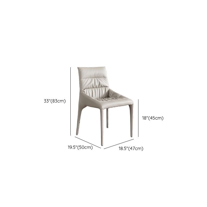White Upholstered Dining Chair Contemporary Kitchen Dining Armless Chair