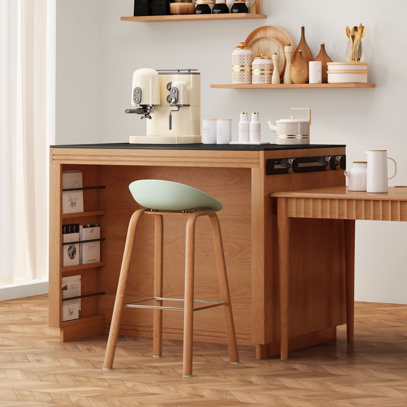 Modern Pine Wood Rectangle Kitchen Island Table for Dining Room