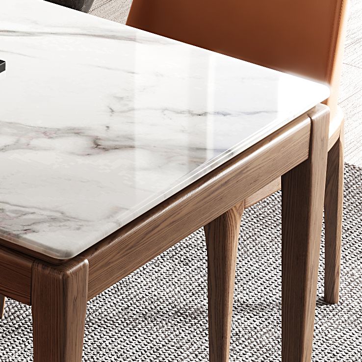 Rechthoek gesinterde steen witte eettafel Vintage 4 poten tafel voor eetkamer