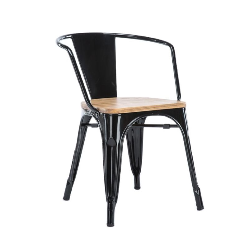 Industrial Style Dining Chair Metal Dining Arm Side Chairs for Kitchen (Set of 4)