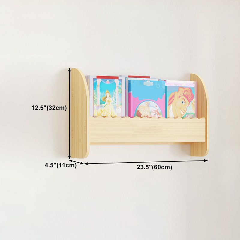 Contemporary Style Bookshelf Solid Wood Wall Mounted Bookcase for Home Office