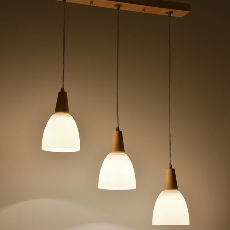 Cone Hanging Pendant Lights Modern Simple White Glass Pendant Ceiling Lights for Restaurant