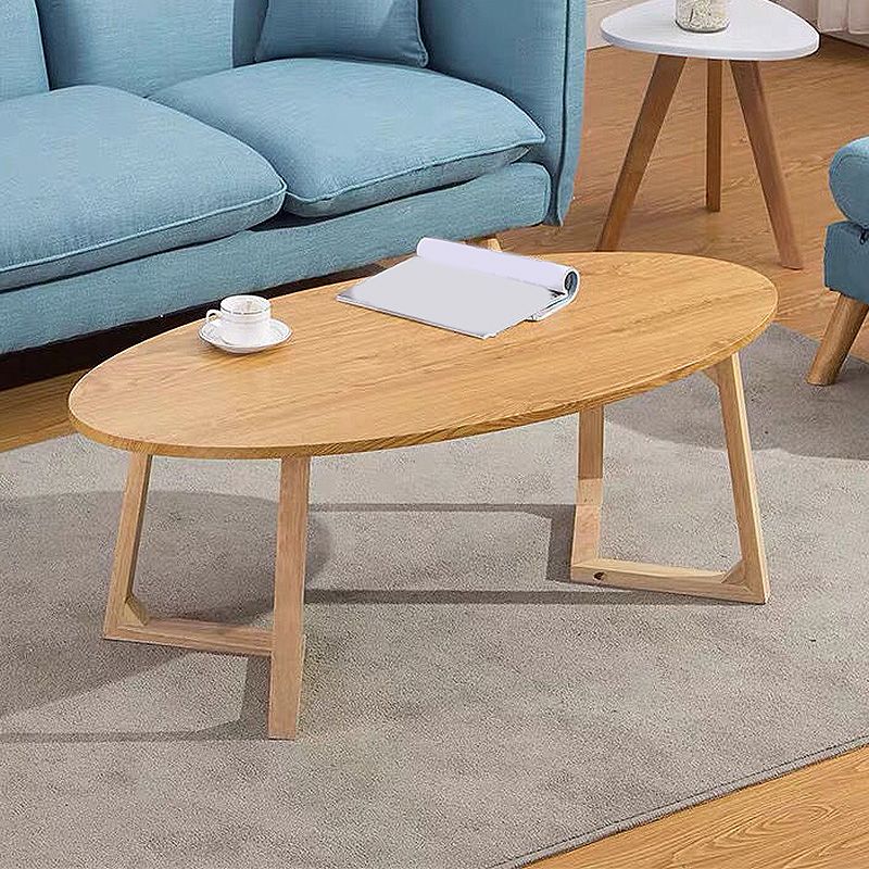 Sleigh-like Base Design Wood/walnut Rubber Wood Craft Coffee Table
