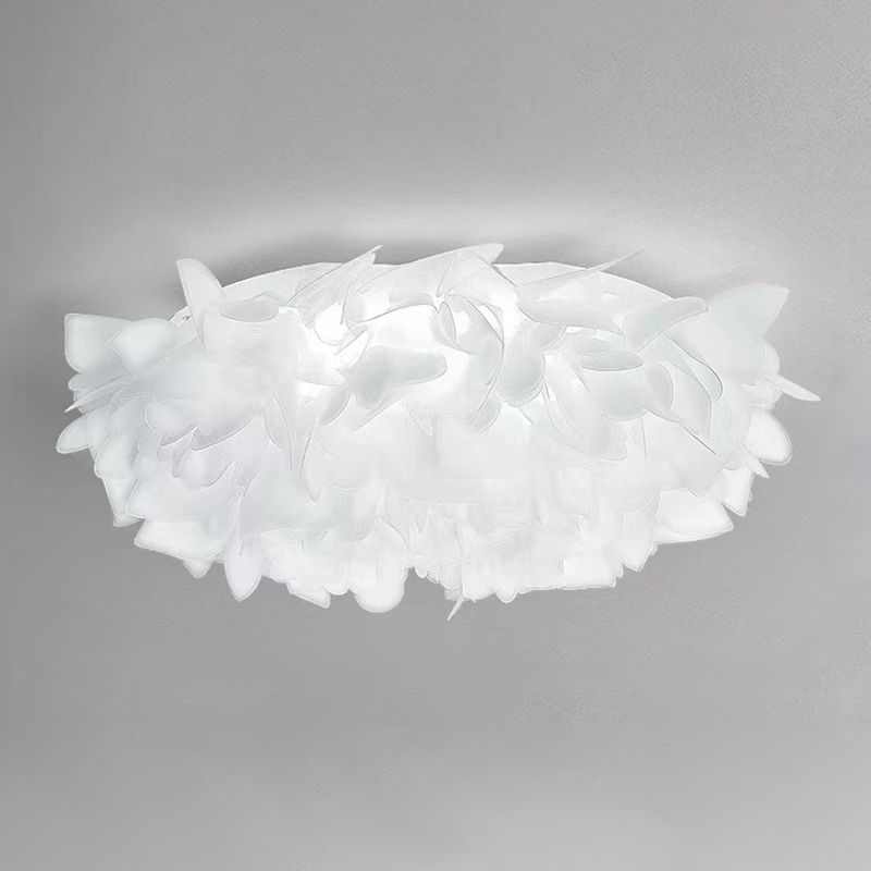 Modern Ceiling Lamp Creative LED Flush Mount Light Fixture with Plastic Shade for Bedroom