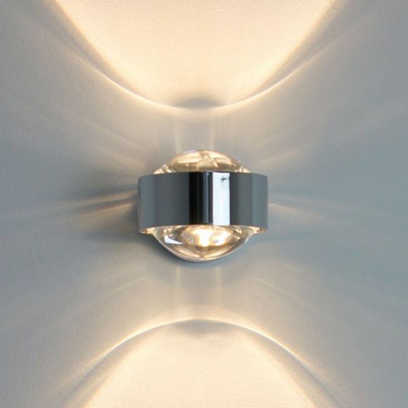 Metal Round Shape Wall Light Modern 2 Lights Wall Mount Light Fixture