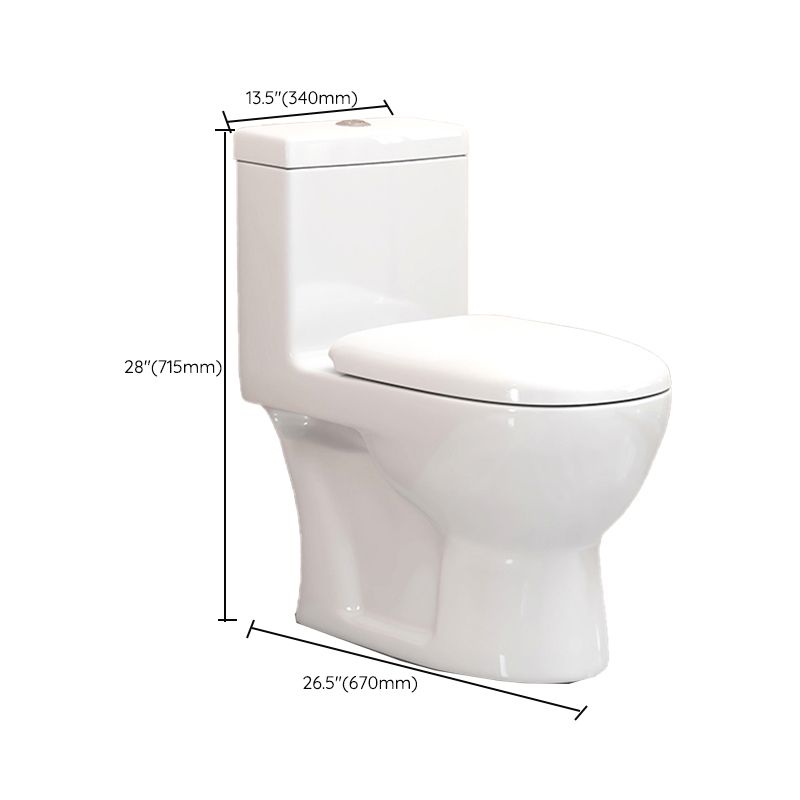 Modern Floor Mounted Toilet White Slow Close Seat Included Toilet Bowl for Washroom