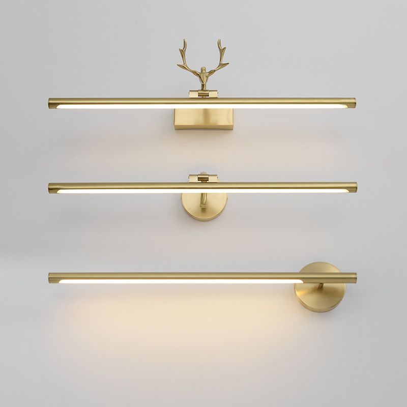 Mid-Century Luxury Style Linear Wall Mounted Vanity Lights Metal Vanity Lighting Fixtures for Bathroom