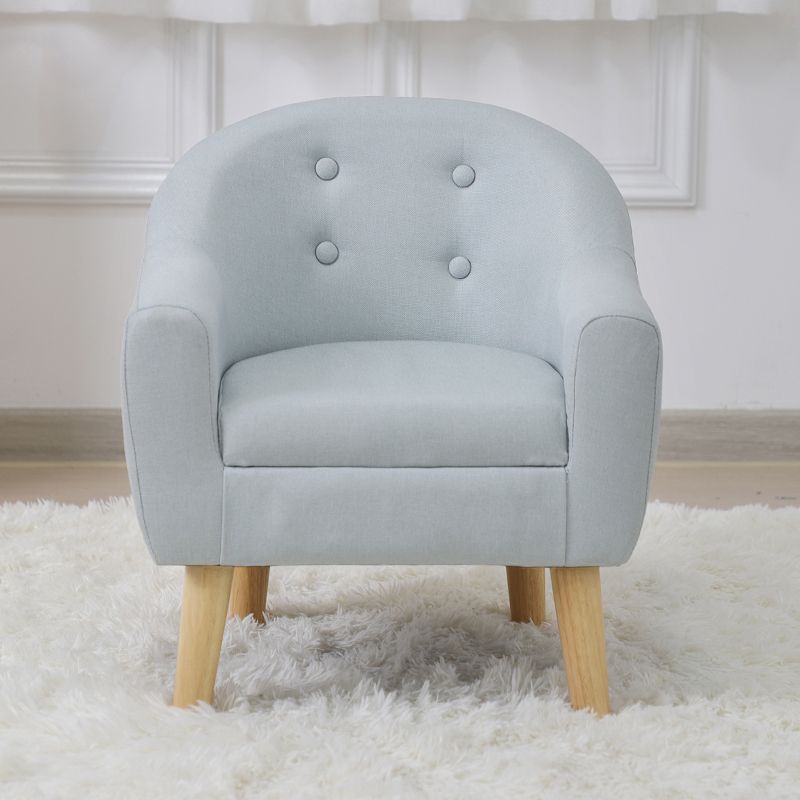 Contemporary Cotton Blend Tufted Split-Back Settee Couch for Children
