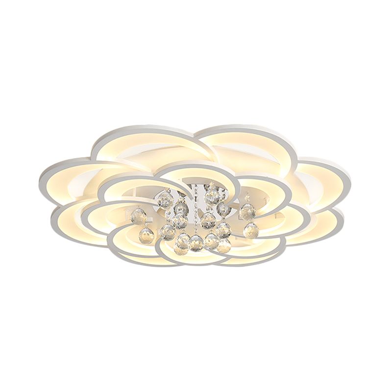Acrylic Flower LED Flush Mount Modern 20.5"/27"/31.5" Wide Ceiling Light Fixture in Warm/White Light for Living Room