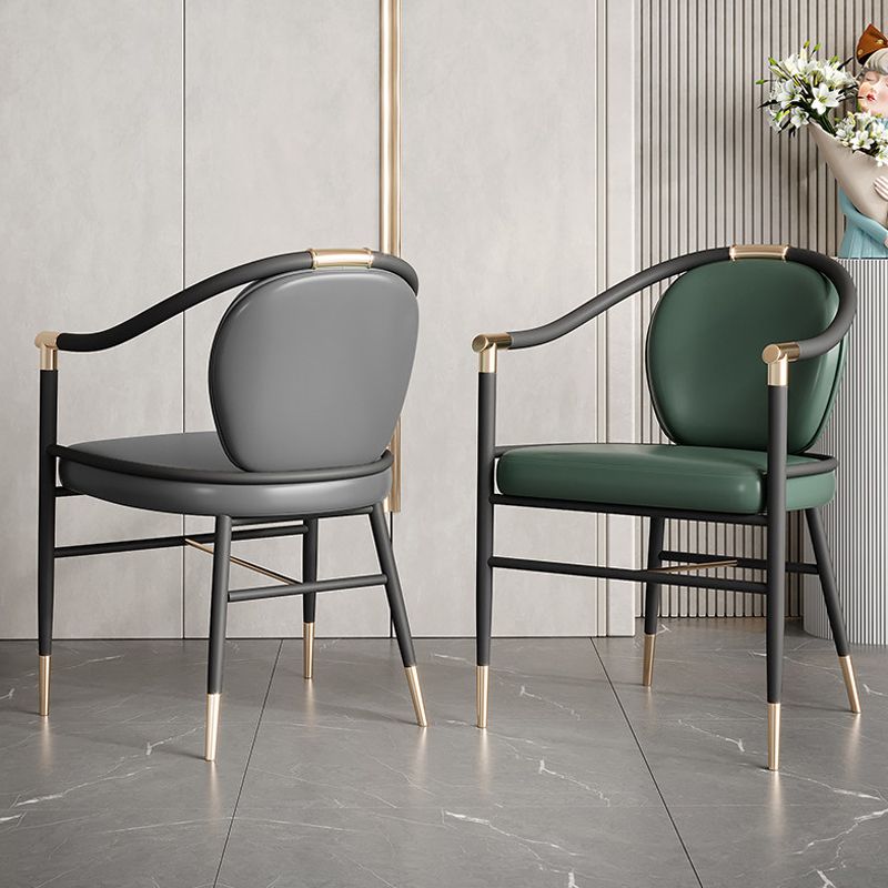 Contemporary Style Arm Chair Metal Dining Room Chair for Home