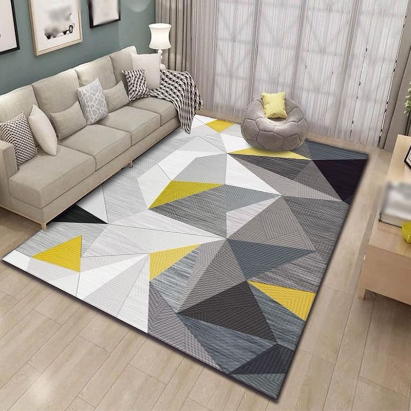 Minimalist Graphic Print Carpet Polyester Area Rug Stain Resistant Indoor Carpet for Living Room