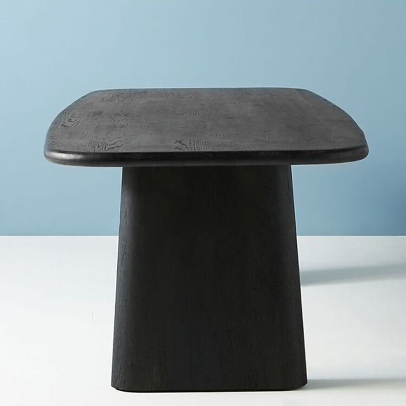 Contemporary Dining Table Natural Solid Wood Dining Table with Double Pedestal