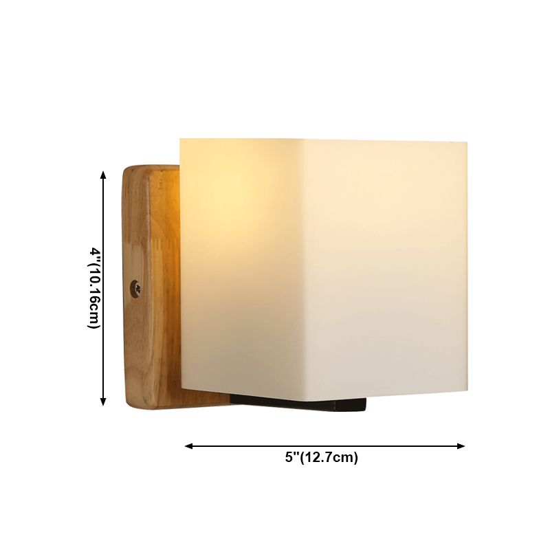 Éclairage de paroi en bois géométrique Appiculture de lumière murale beige minimaliste