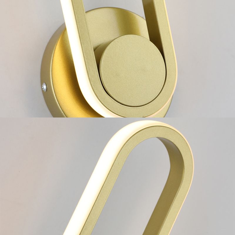 Simplicidad moderna Luz de pared ovalada Luz de pared de aluminio de aluminio Fixes para dormitorio
