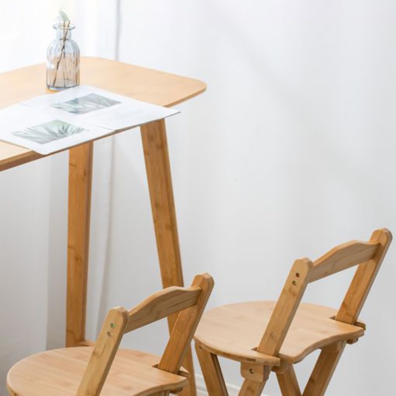 Contemporary Solid Wood Folding Bar Stool Indoor Bar Stool with Wooden Seat
