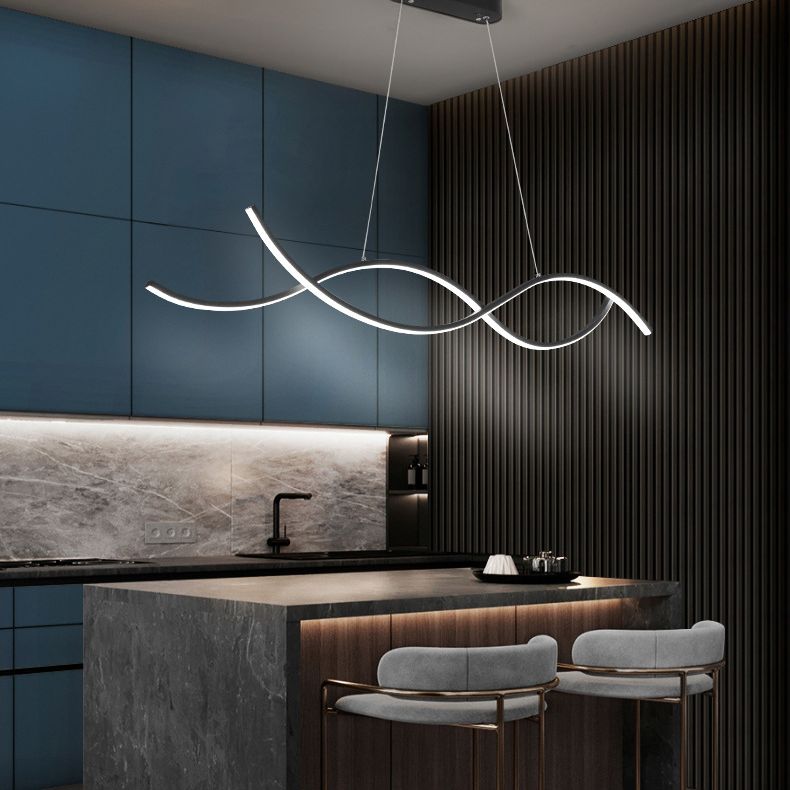 Luci a sospensione dell'isola dei viticci moderni fluidi di illuminazione il lampadario metallico per il ristorante