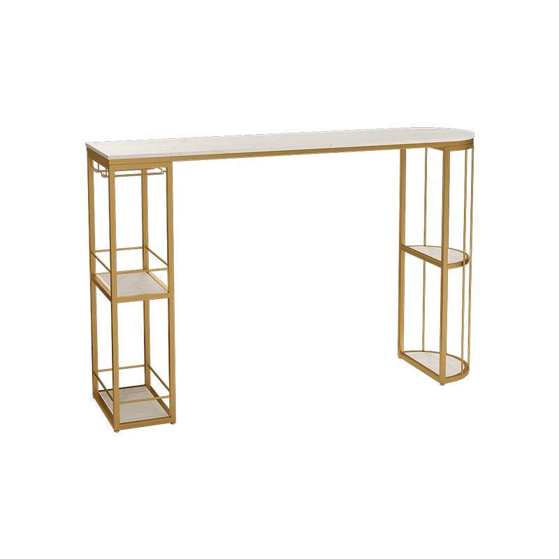 Glam Style Fixed Bar Table 1/2/3 Pieces Stone Counter Table for Dining Room