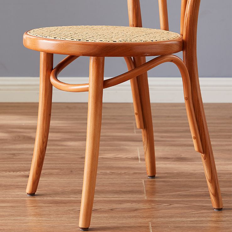 Silla de comedor de madera de estilo campestre, silla lateral de comedor con respaldo abierto para uso doméstico