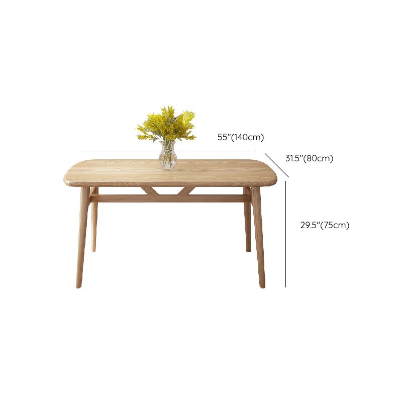 Light Wood Finish Table Modern Rectangle Dining Table for Home