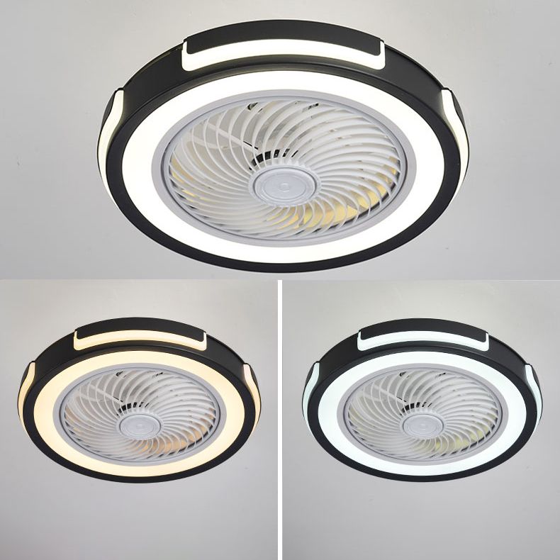 Acrylcirgular LED -Lüfter Flush Mount in moderner kreativer Stil Schmiedeeisen Deckenventilatoren für Schlafzimmer