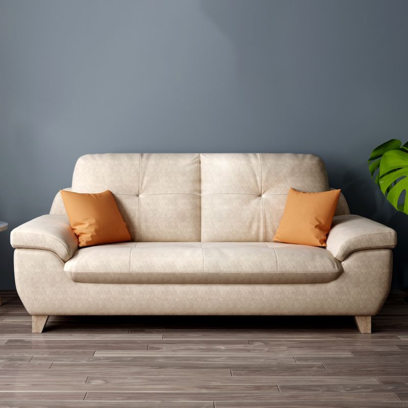 Faux Leather Pillow Top Arm Modern Sofa with Stain Resistant and Water Proof