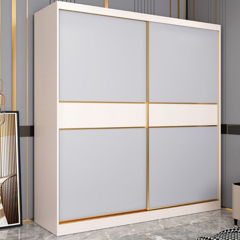 Coastal Style Wooden Wardrobe Cabinet Bedroom Sliding Doors Armoire