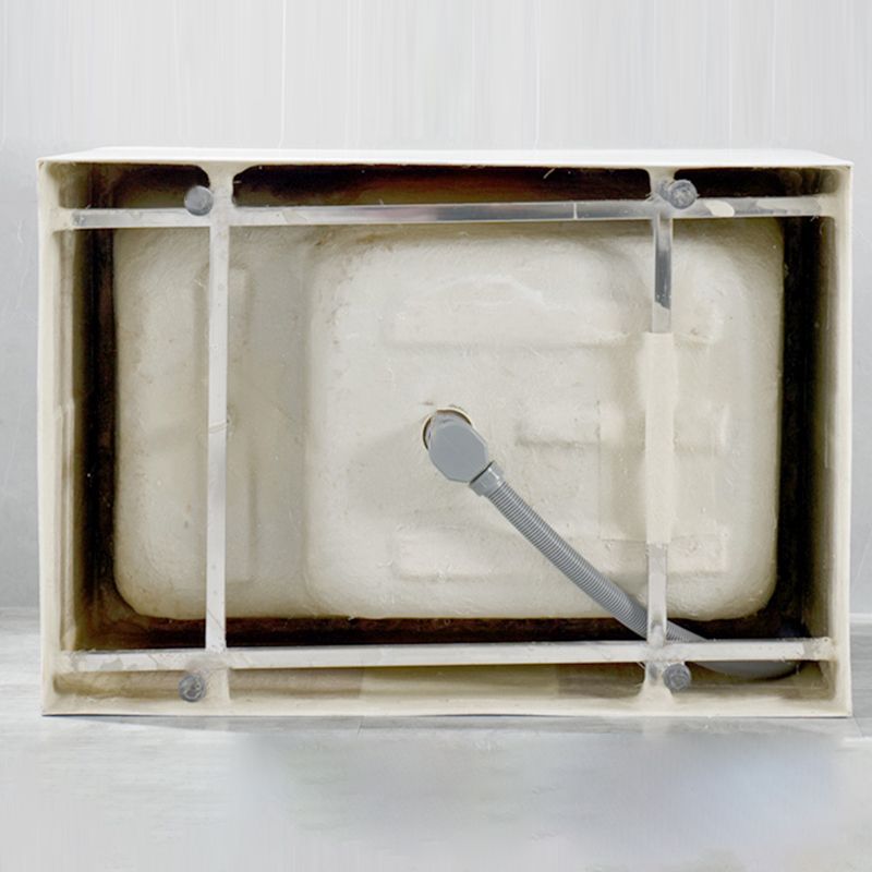 White Acrylic Indoor Bath Tub Soaking Tub with Internal Drain