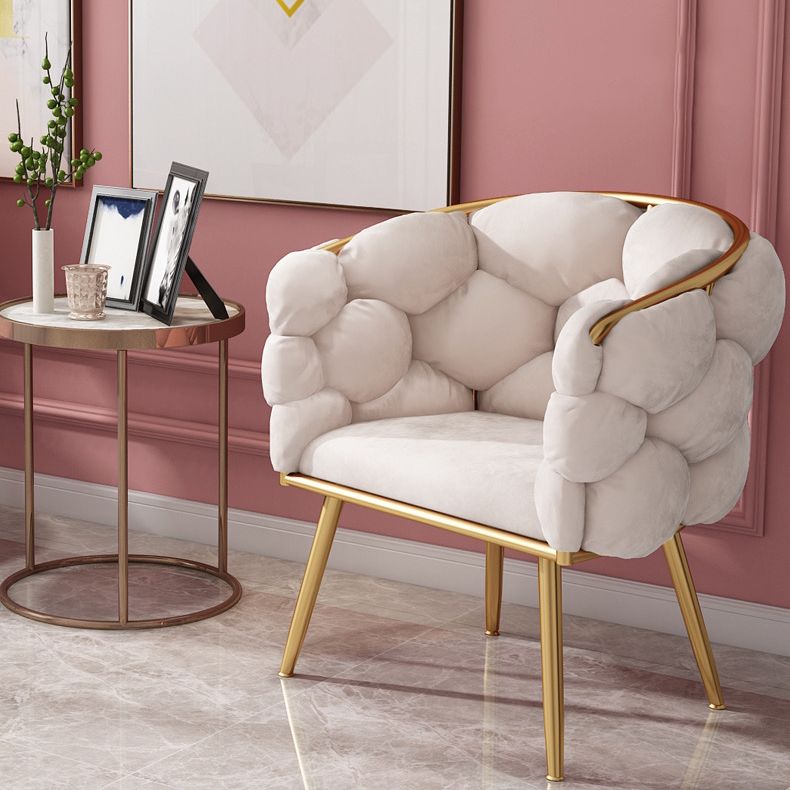 Chaise de salle à manger sans accoudoirs en velours scandinave, chaise simple rembourrée à dossier solide