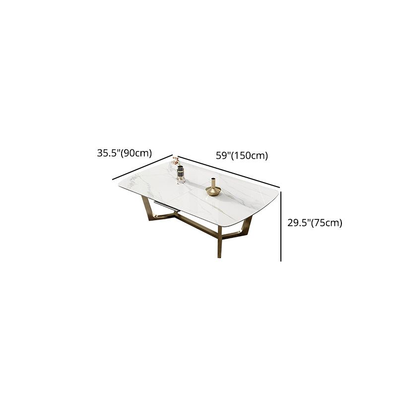 Glam 1/4/5/7 Pieces White Dining Table Set with Sintered Stone Top Scalable Dinette Set