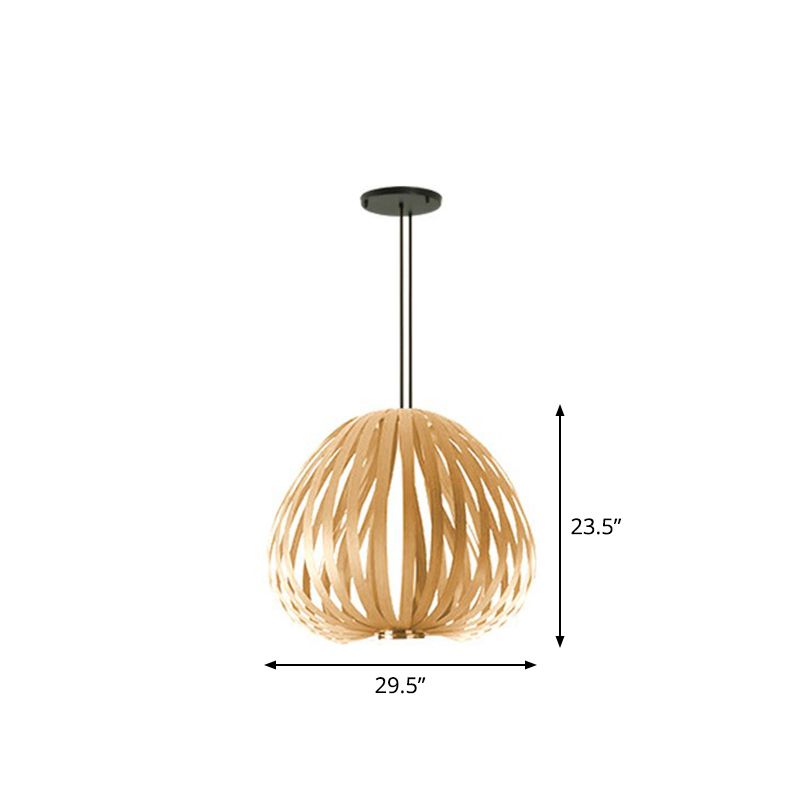 Sphere Restaurant Suspension Beleuchtung Holz mit Single-Bulb minimalistischer Anhänger Licht Kit