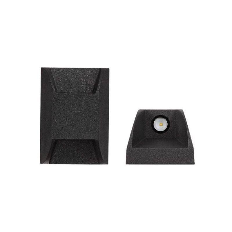 Polygon Shape Wall Light Modern Style Metal 2 Lights Sconce in Black