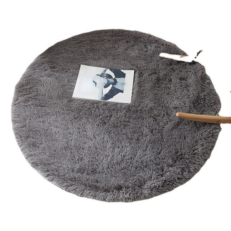 Round Plain Shag Trug Polyester Modern tapijt Non-slip achterbreien binnen tapijt voor woonkamer